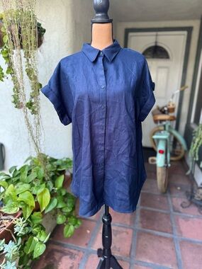 Lauren Polo Ralph Lauren Short Sleeve Linen Button-Up Shirt